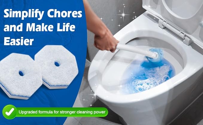 50Count Refills Disposable Toilet Brush Refills, Toilet Cleaning Brush,Toliet Wand Refills,Toilet Bowl Clean Refill Pads,Toilet Brush Head is Compatible with Most Toilet Brush Handles