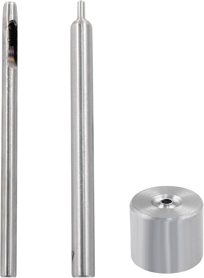 Litoexpe Eyelet Hole Punch Die Tool, 4mm Grommet Setter Hollow Punch (Includes Base & Ram) for Leather Craft Clothing Handbag Fabric Curtain DIY