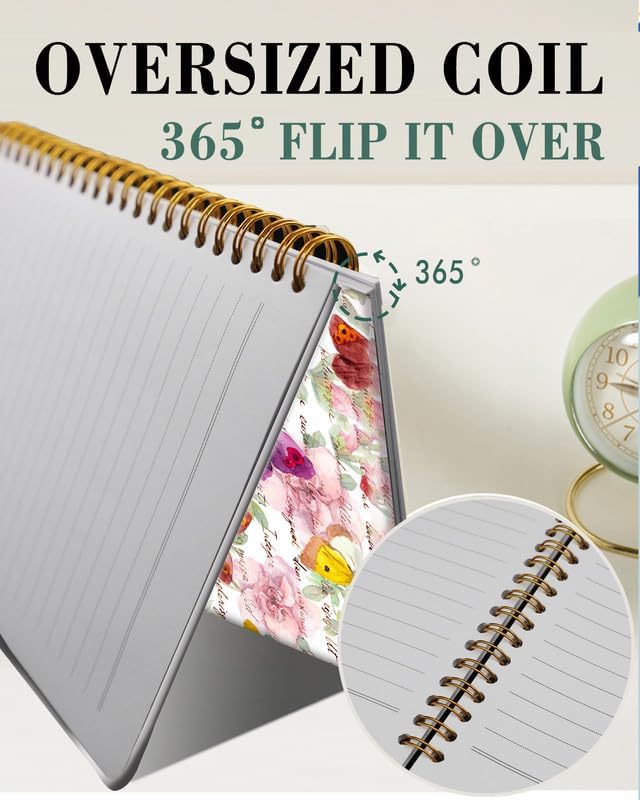 Spiral Journal Notebook,A5 Hardcover Lined Journals for Women Girl 6 x 8.3 in,120 Pages Thick Paper,Cute College Ruled Writing Notebook for Gifts Office Work School(Watercolor Rose Floral)