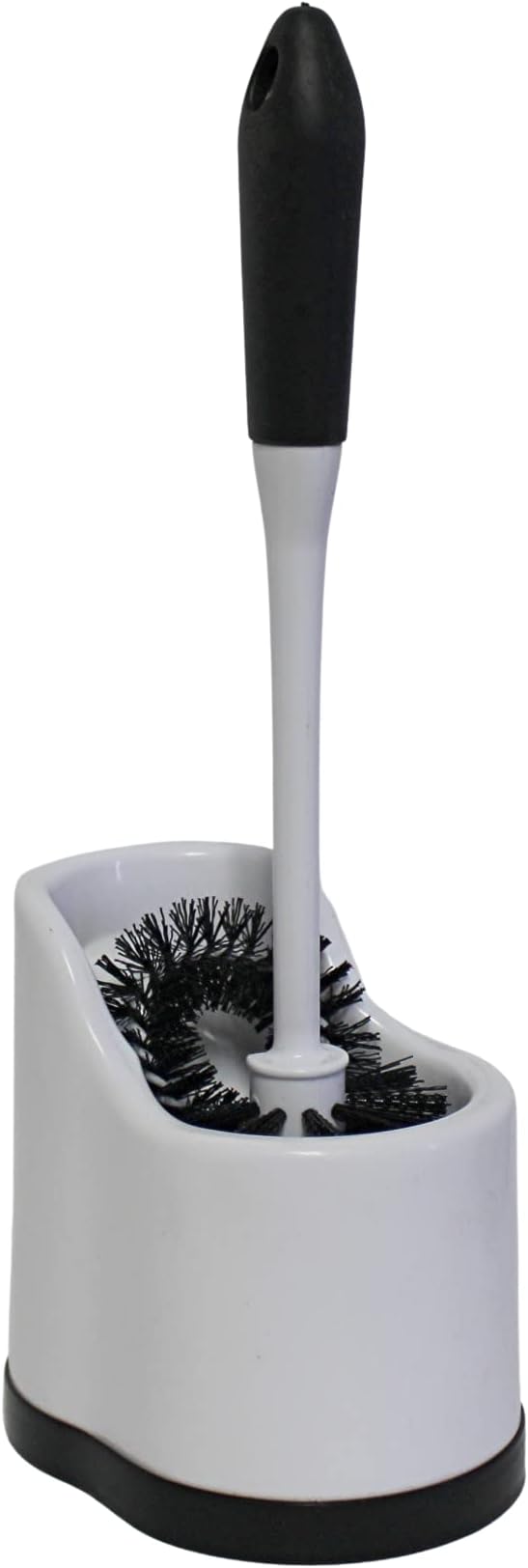 Toilet Bowl Brush Set with Rim Cleaner and Holder – Bathroom Cleaning Brush with Under-Rim Scrubber and Stable Storage Caddy