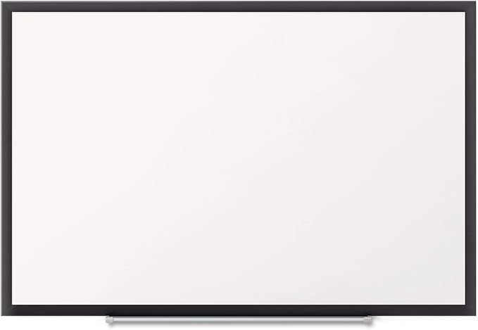 Quartet Magnetic Dry Erase White Board, 48"W x 36"H Whiteboard, Nano-Clean Surface Resists Ink Stains, Black Aluminum Frame (SM534B)