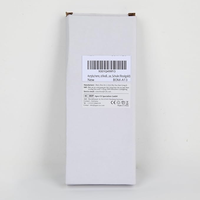 Gold Scissors, Stainless Steel Blade with Acrylic Handle, All Purpose Scissor for Office, School, Home, Fabric Shears, Tijeras (6.3" Rosegold)