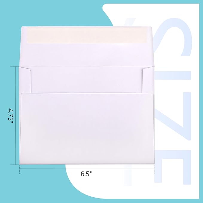 A6 Envelopes Self Seal 500 Pack - 4.75x6.5 White Invitation Envelopes Bulk for 4x6 Postcard, Wedding, RSVP, Thank You Notes, Announcements, Greeting Cards, Photos