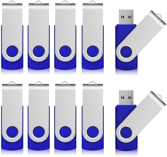 Aiibe 64GB USB Flash Drive 50 Pack Thumb Drive 64GB Flash Drives USB Drive Bulk USB 2.0 Memory Stick Jump Drives 64 GB Multipack, Blue