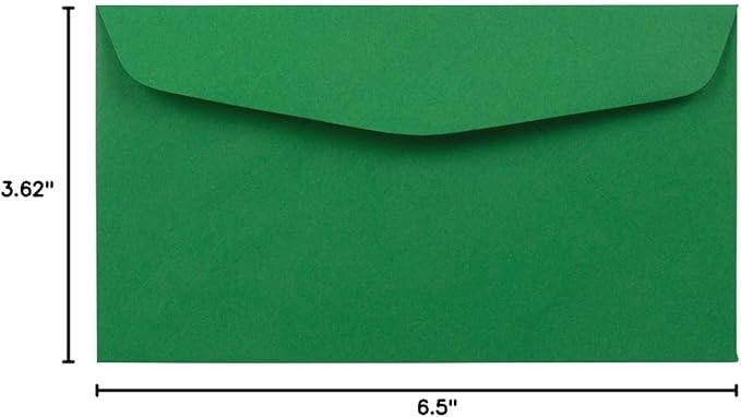 JAM PAPER #6 3/4 Business Premium Envelopes - 3 5/8 x 6 1/2 - Green Recycled - 25/Pack