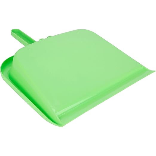 SPARTA Large Handheld Dustpan with Hanging Hole, Heavy-Duty Plastic Dustpan with Wide Lip for Countertops and Surfaces, Plastic, 10 Inches, Lime, (Pack of 12)