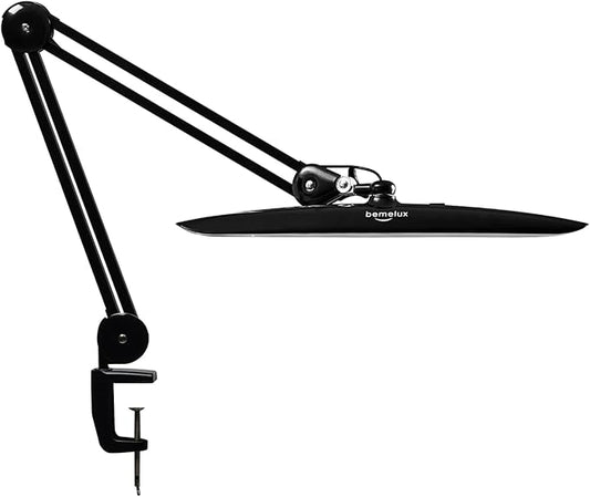 LED Desk Lamp with Clamp,Dimming Task Lamp for Reading Desktop Office Workbench Table Architect Sewing Study Home Craft,Bright 117PCS LEDs,2200 Lumens 20 Inch Metal Swivel Arm Work Lamp(Black)