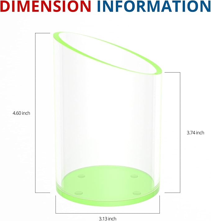Pen Holder for Desk Organizer, Acrylic Makeup Brush Organizer Sanitizer Holder Pen and Pencil Holder for Office, Home, School, Neon Green