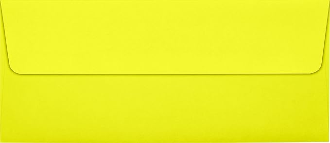 LUXPaper #10 Business Envelopes | Peel & Press | 4 1/8" x 9 1/2" | Citrus Yellow | 80lb. Text | 50 Qty