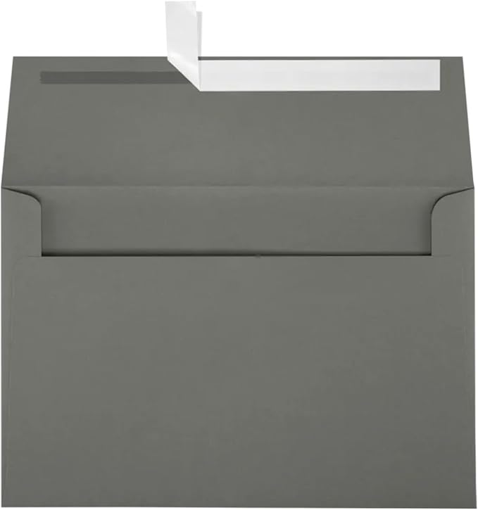 LUXPaper A8 Invitation Envelopes | Peel & Press | 5 1/2" x 8 1/8" | Smoke Gray | 80lb. Text | 50 Qty
