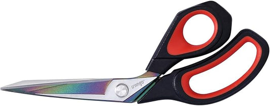 LIVINGO Fabric Scissors Heavy Duty - 9.5 Inches Professional Titanium Coated Forged Stainless Steel Sharp Bent Shears for Sewing Crafting Cutting Cloth, Felt, Leather, Paper