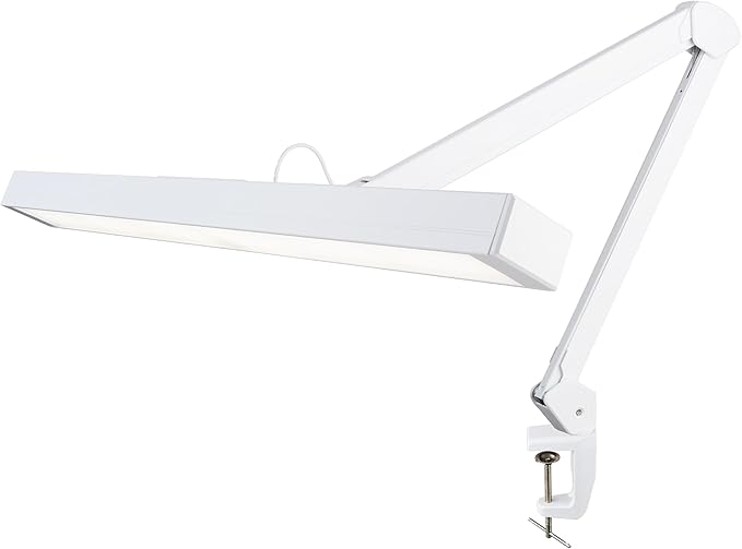 Neatfi 3,000 Lumens Ultra LED Desk Lamp with Clamp, 30W Dimmable Monitor Light, 5 Brightness Levels & 5 Light Modes (White, 28 Inches with Metal Arm)
