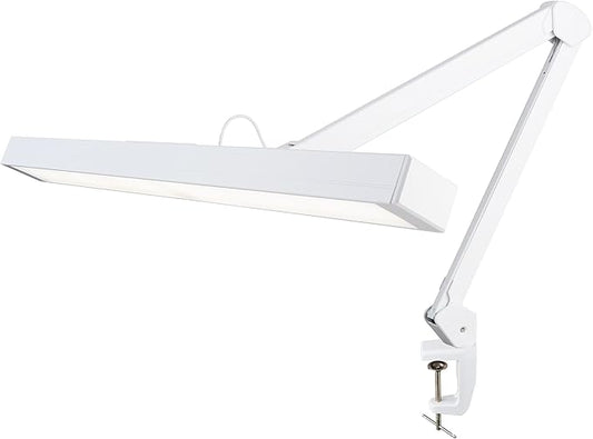 Neatfi 3,000 Lumens Ultra LED Desk Lamp with Clamp, 30W Dimmable Monitor Light, 5 Brightness Levels & 5 Light Modes (White, 28 Inches with Metal Arm)
