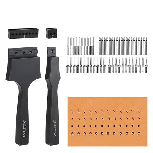 WUTA Removable Leather Hole Punch,Versatile Leather Stitching Punch,Leather Hole Punch Tool Set,Leather Stitch Punch for Leather Stitching Punch Craft DIY（4mm）