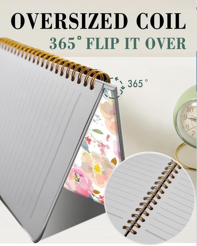 Spiral Journal Notebook,A5 Hardcover Lined Journals for Women Girl 6 x 8.3 in,120 Pages Thick Paper,Cute College Ruled Writing Notebook for Gifts Office Work School(Watercolor Romantic Flowers)