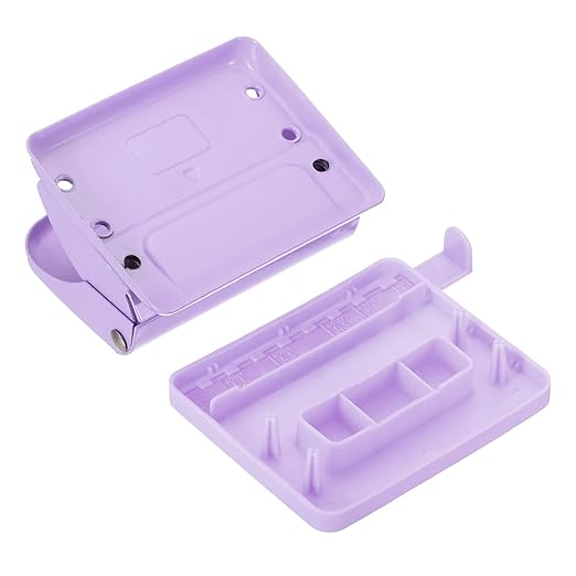 PATIKIL 1/4" 2 Hole Paper Punch, Metal Hole Puncher 8 Sheet Punch Capacity Adjustable Hole Punch for Office and Home Supplies, Purple