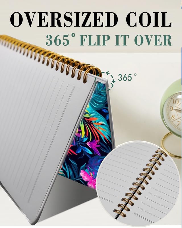 Spiral Journal Notebook,A5 Hardcover Lined Journals for Women Girl 6 x 8.3 in,120 Pages Thick Paper,Cute College Ruled Writing Notebook for Gifts Office Work School(Tropical Colorful Floral)