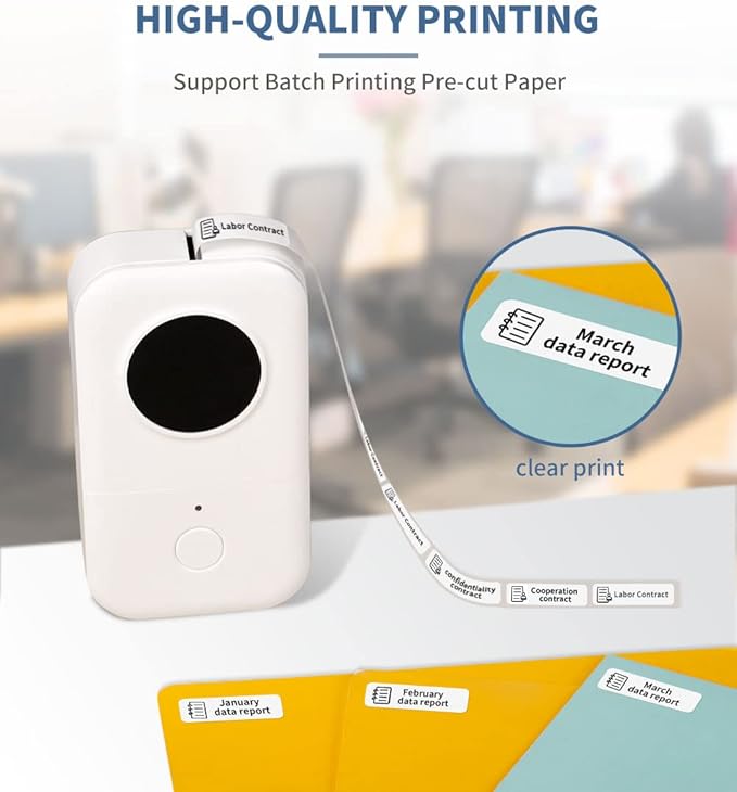 Phomemo D30 Label Maker, Bluetooth Mini Label Maker Machine, Portable Thermal Printer Small Rechargeable Labeler for Kids School Classroom Teacher Supplies, Home Office Labeler Works with Tablet/Phone