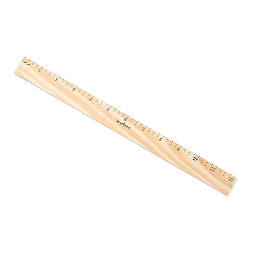 hand2mind 12 inch Wood Rulers with 1/4 Divisions, Pack of 10