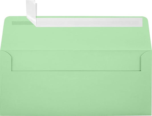 LUXPaper #10 Business Envelopes | 4 1/8" x 9 1/2" | Pastel Green | 60lb. Text | 500 Qty