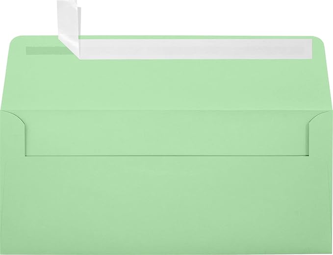 LUXPaper #10 Business Envelopes | 4 1/8" x 9 1/2" | Pastel Green | 60lb. Text | 1,000 Qty