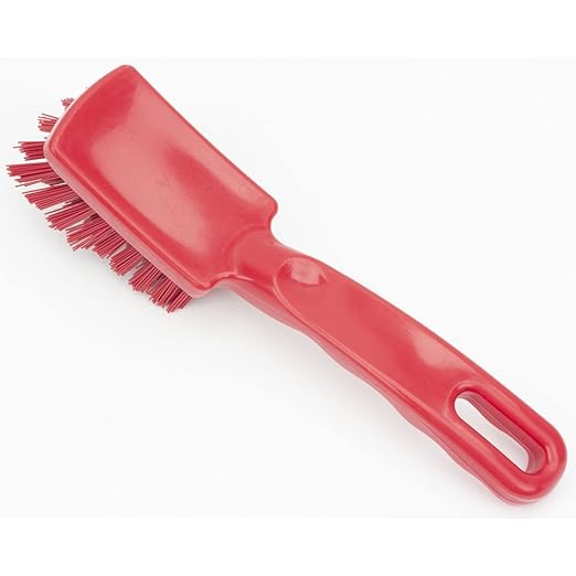 SPARTA 41395EC05 Plastic Scrub Brush, Detail Brush, Kitchen Brush With Hanging Hole For Cleaning, 7 Inches, Red, (Pack of 6)