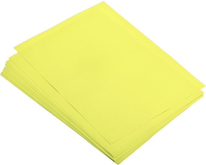 MECCANIXITY 50 Sheets Colored Copy Paper 8 1/2 Inch Printer Paper 75gsm Fluorescent Yellow for Office Printing, Document Copying, Invitations, Forms, Art Projects