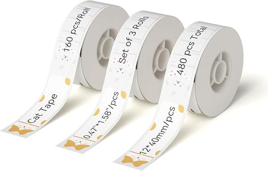 NIIMBOT Thermal Label 3 Rolls Set Home School Office Storage and Organization for NIIMBOT D11 D110 D101 H1S Label Maker (1240CAT)