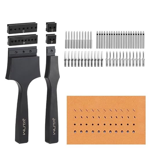 WUTA Removable Leather Hole Punch,Versatile Leather Stitching Punch,Leather Hole Punch Tool Set,Leather Stitch Punch for Leather Stitching Punch Craft DIY（4+5mm）