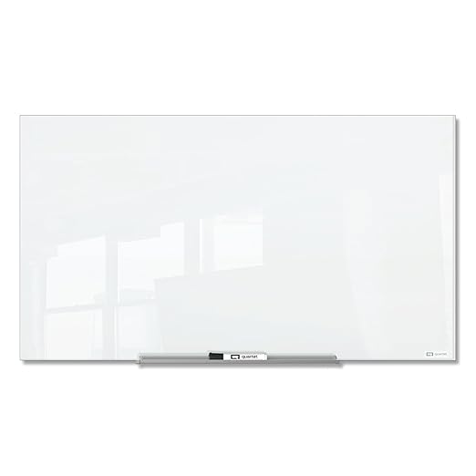 Quartet Glass Whiteboard, Magnetic Dry Erase Board, Wall Mounted Whiteboard for Office, School and Home, 96" W x 48" H, White (Q25F04IMW)