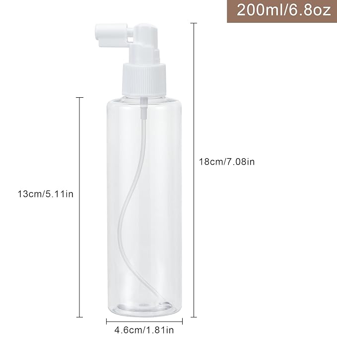 Yebeauty Plastic 6.8oz 200ml Travel Size Spray Bottle Refillable Empty Fine Mist with Long Mouth Clear TSA Approved Size Atomizers for Plants Perfumes Cleaning Gardening, Set of 2
