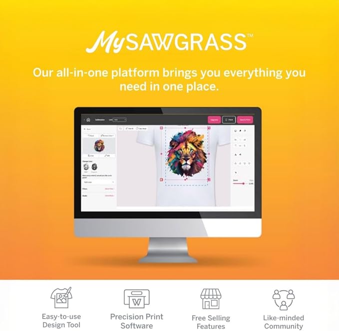 Sawgrass SG1000 VersiFlex Printer Bundle, Innovative Inks & Light Heat Transfer Paper Bundle - Soft-Touch Infusible Ink, 8.5x11 Paper - Professional Results on Untreated Fabric and Wood