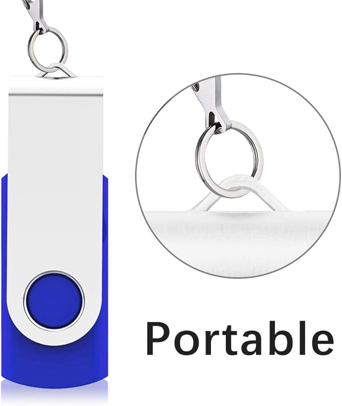 KEXIN Flash Drive 8GB 100 Pack USB Flash Drive 8 GB Thumb Drive USB Drive Bulk Jump Drive Swivel Pen Drive with LED Indicator 8G Blue