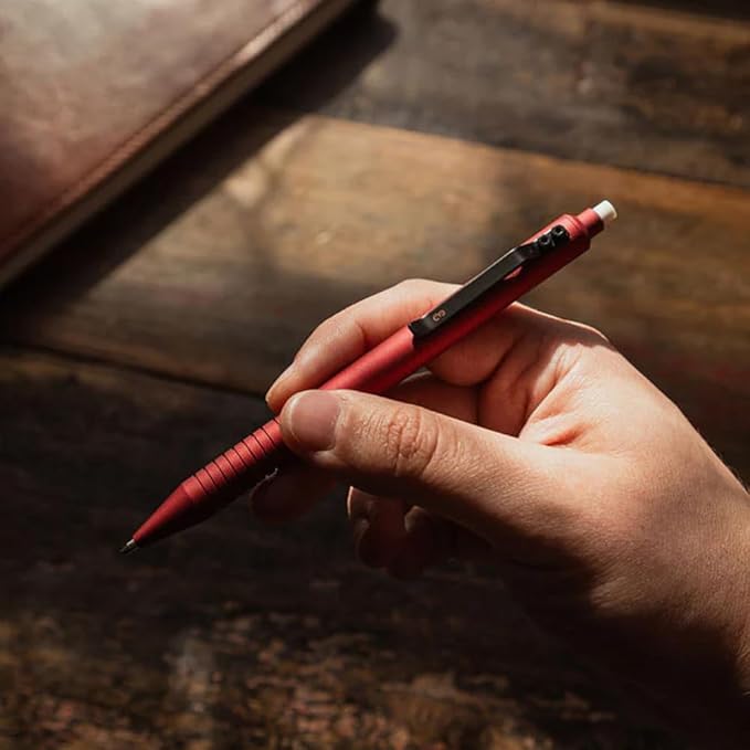 Everyman Oxblood Grafton Mechanical Aluminum Pencil, Premium 0.5mm Lead Writing, Drawing & Sketching, ideal for Professionals, Students and Architects & EDC Pencil
