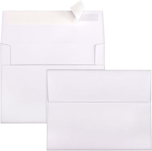 A2 Envelopes Self Seal 500 Pack - 4-3/8 x 5-3/4 White Invitation Envelopes Bulk for Postcard, Wedding, RSVP, Thank You Notes, Announcements, Greeting Cards, Photos