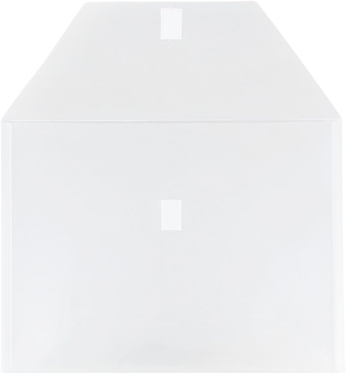 JAM PAPER Plastic Envelopes with Hook & Loop Closure - Letter Booklet - 9 3/4 x 13 - Clear - 12/Pack