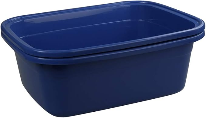 Saedy Plastic Washing Basin, 18 Quart Dishpan, Pack of 2