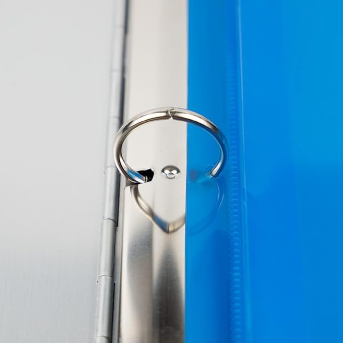 JAM PAPER Plastic 3 Hole Punch Binder Envelopes with Hook & Loop Closure - Letter Booklet - 9 1/2 x 11 1/2 with 1 Inch Expansion - Blue - 3/Pack