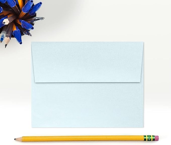 LUXPaper A2 Invitation Envelopes | 4 3/8" x 5 3/4" | Aquamarine Metallic | 80lb. Text | 50 Qty