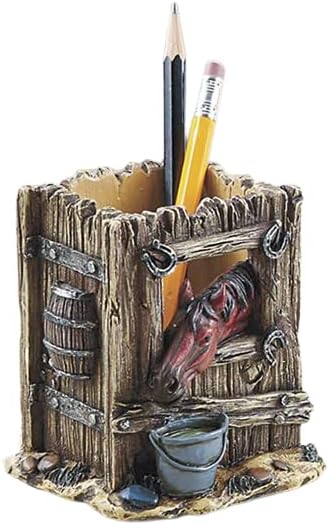 SAGEFINDS Horse-Themed Pen Holder | Desktop Stationery Organizer | Desk Storage Accessories | Home Office Pencil Cup Container | Gift for Horse Lovers