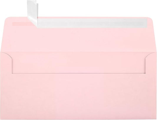LUXPaper #10 Business Envelopes | Peel & Press | 4 1/8" x 9 1/2" | Candy Pink | 80lb. Text | 250 Qty
