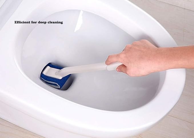Toilet Brush Bowl Brush - Scratch-Free Curved Good Grip Easy to Use Deep Cleaning No Scratching, Anti-Splashing Easy to Store (2pc Blue)