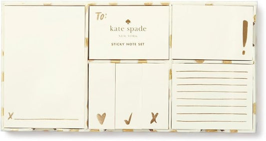 Kate Spade New York Women's Sticky Note Set, Flamingo Dot Gold (176255)