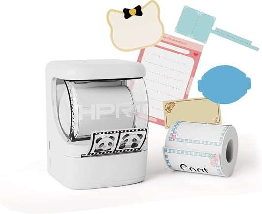 NEW1 Label Printer 2 Inch Portable Inkless Bluetooth Label Maker for Small Business, Home, School, Sticker Printer for Address, Logo, Barcode, Clothing, with Automatic Label Recognition（White）