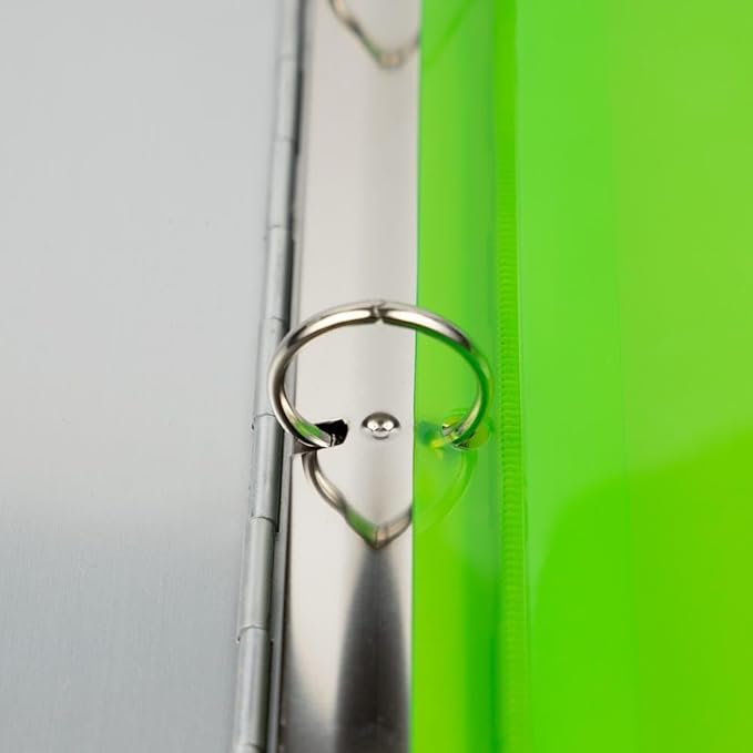 JAM PAPER Plastic 3 Hole Punch Binder Envelopes with Hook & Loop Closure - Letter Booklet - 9 1/2 x 11 1/2 with 1 Inch Expansion - Lime Green - 3/Pack