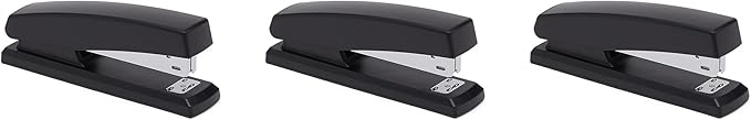 Amazon Basics Stapler Value Pack Including Staples and Staple Remover, 3-Pack, Black