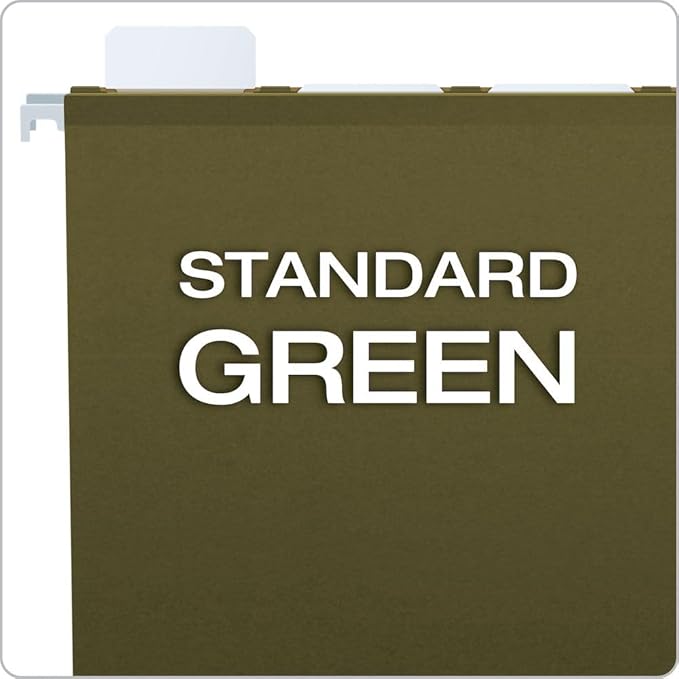Pendaflex Ready-Tab Reinforced Hanging File Folders, Legal Size, Standard Green, 6 Tab, 25/BX (42591)