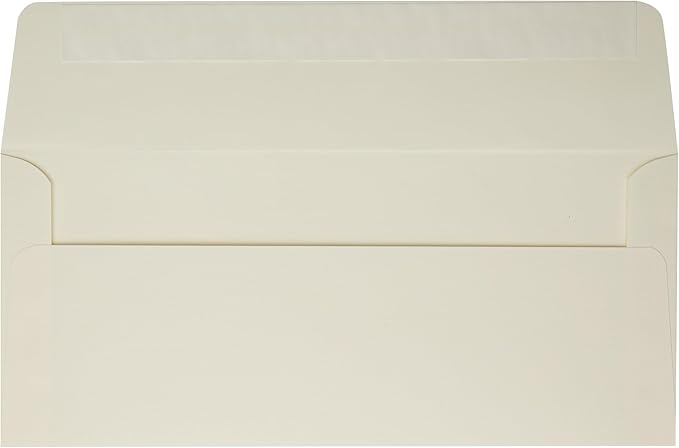 LUXPaper #10 Business Envelopes | Peel & Press | 4 1/8" x 9 1/2" | Natural Linen | 80lb. Text | 1,000 Qty