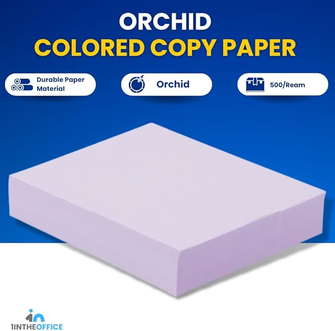 1InTheOffice Colored Copy Paper, Orchid, 8.5 x 11 inch Letter Size, 20lb Density, (500 Sheets)
