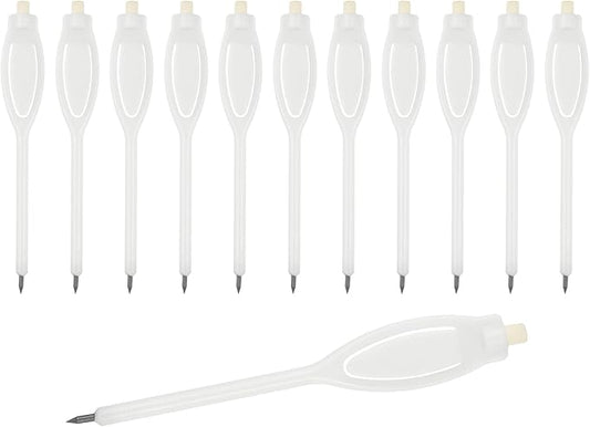 PATIKIL 2H Pencils, 12 Pack Golf Scoring Pencils with Eraser Mechanical Plastic Bulk for Sport Games Meeting Office, White